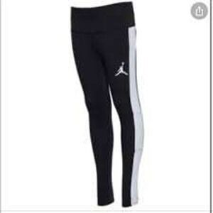 Jordan Black White Stripe Jumpman Leggings Youth Girls Athletic - Size XL